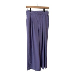 Halara Waffle Wide-Leg Pants Womens Medium Petite Purple Flex Stretch Active NEW